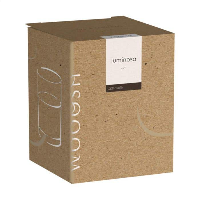 LED-kaars Wooosh Luminosa | Smokey glas | Warm licht