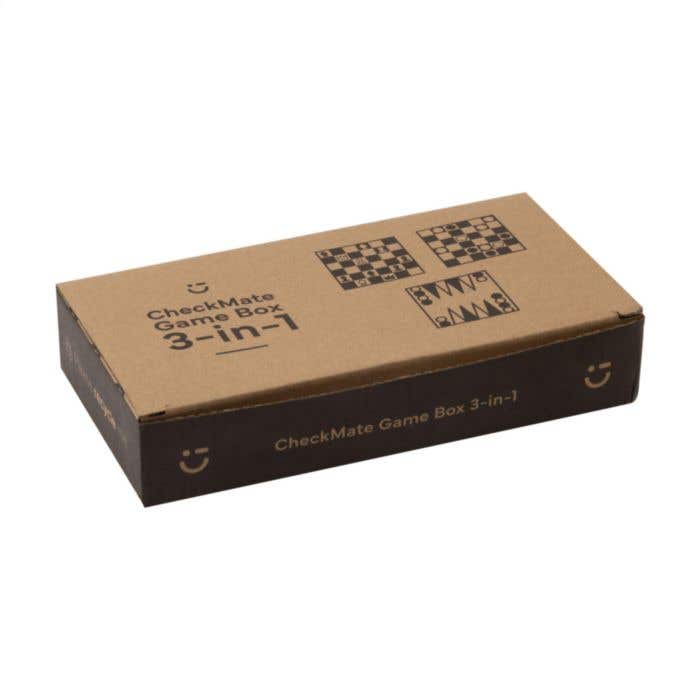 Spellenkist 3-in-1 CheckMate | FSC® hout | Schaken, dammen en backgammon