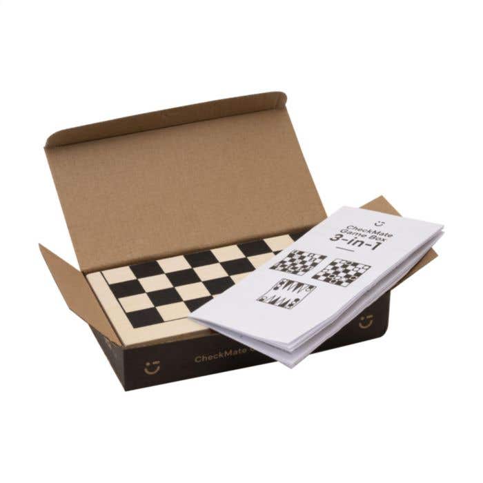 Spellenkist 3-in-1 CheckMate | FSC® hout | Schaken, dammen en backgammon