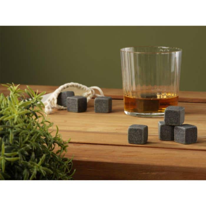 Ijsblokjes graniet | Herbruikbaar | Set van 4 | Met pouch