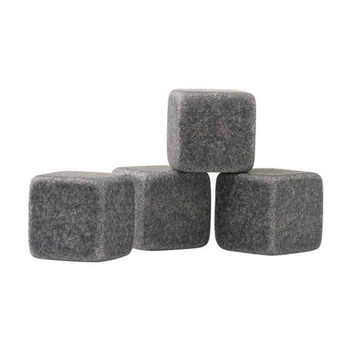 Ijsblokjes graniet | Herbruikbaar | Set van 4 | Met pouch