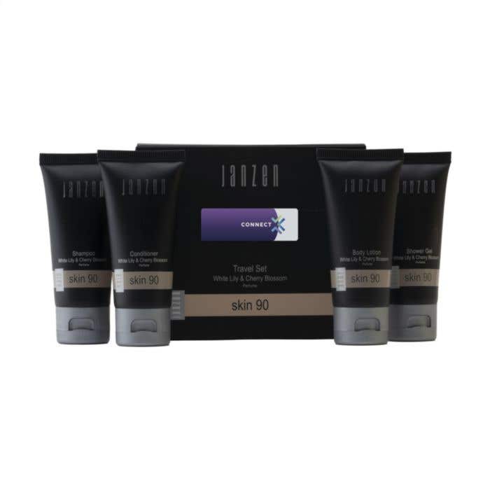JANZEN Reisset Skin 90 | 4 x 40 ml | Shower gel, bodylotion, shampoo en conditioner