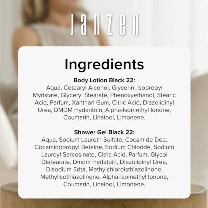 JANZEN Giftset Black 22 | Shower gel & bodylotion | 2x 50 ml