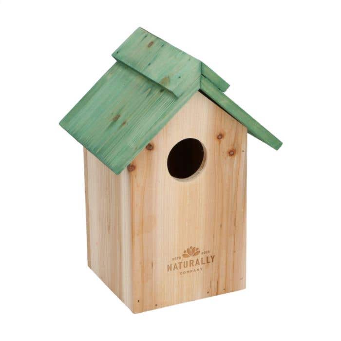 Vogelhuisje | Dennenhout | Groen dak