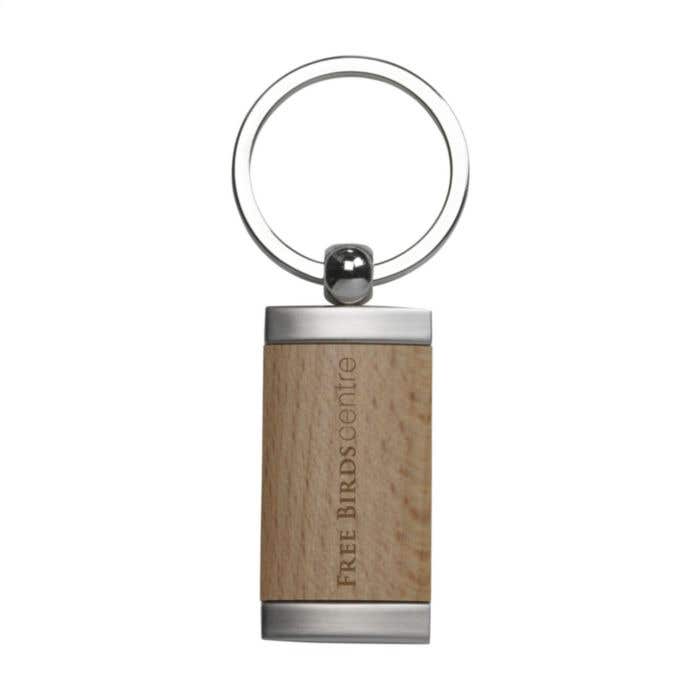 Sleutelhanger | Hout | Mat metaal