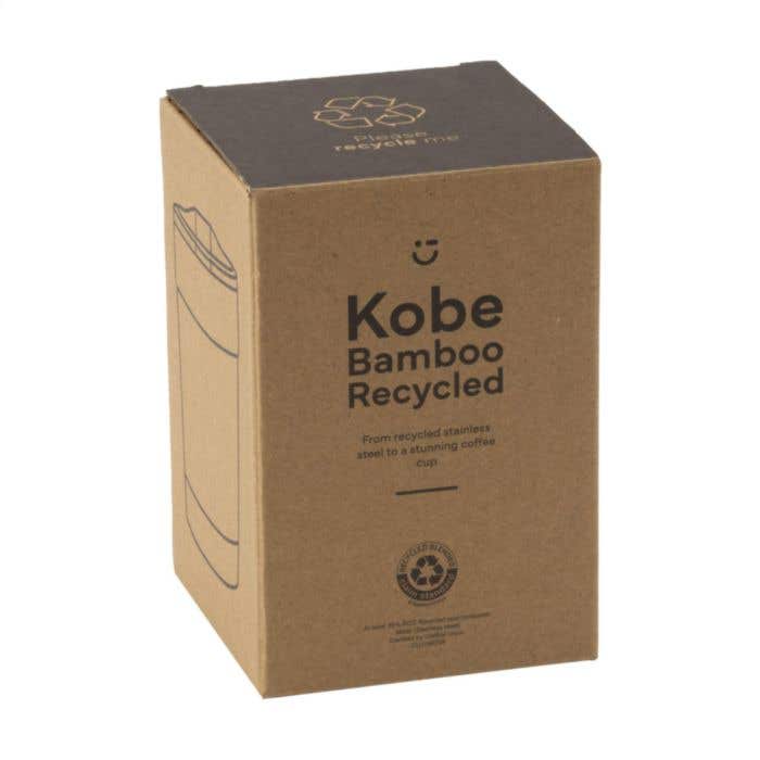 Thermosbeker | Gerecycled RVS | 350 ml | Bamboe onderzijde