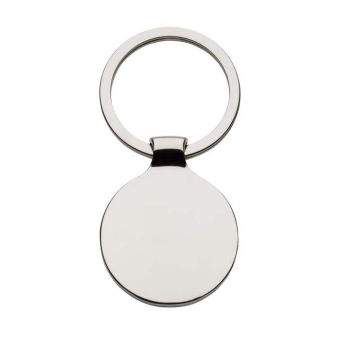 Sleutelhanger KeyTag Circle | Nikkel | Zwarte inlay
