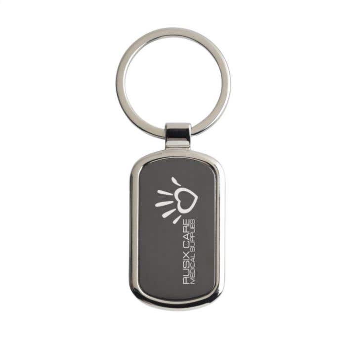 Sleutelhanger KeyTag Rectangle | Nikkel | Rechthoekig | Met inlay