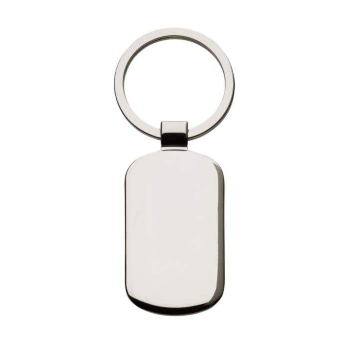 Sleutelhanger KeyTag Rectangle | Nikkel | Rechthoekig | Met inlay