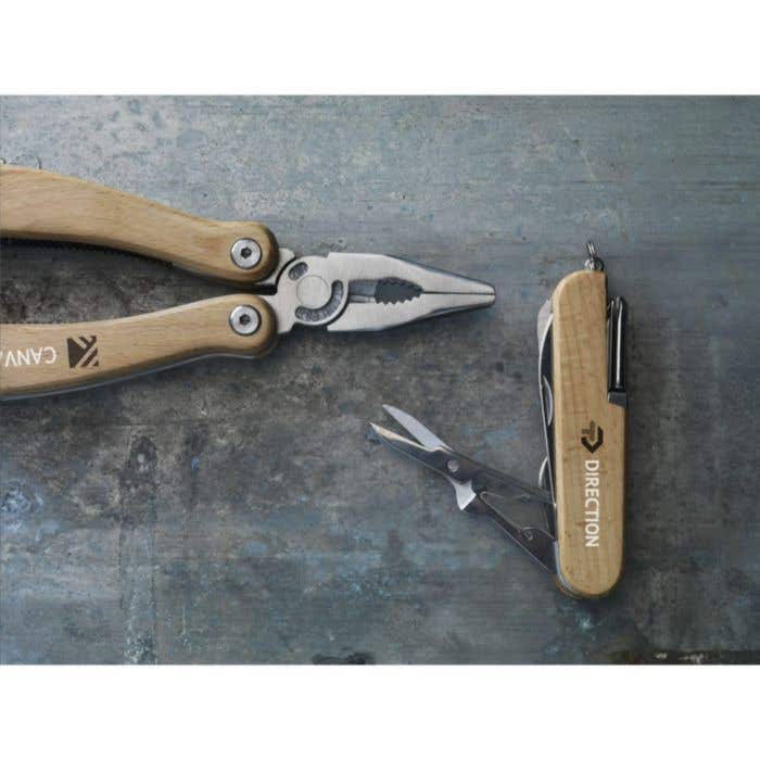 Multitool | RVS | 11 functies | Houten greep