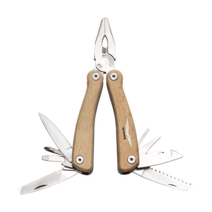 Multitool | RVS | 11 functies | Houten greep