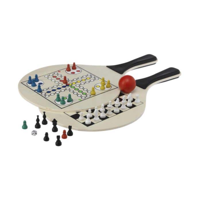 Beachgames spel | Hout | 2 rackets met bordspel