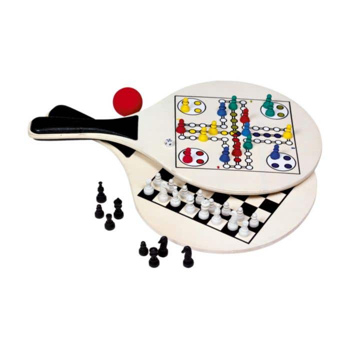 Beachgames spel | Hout | 2 rackets met bordspel