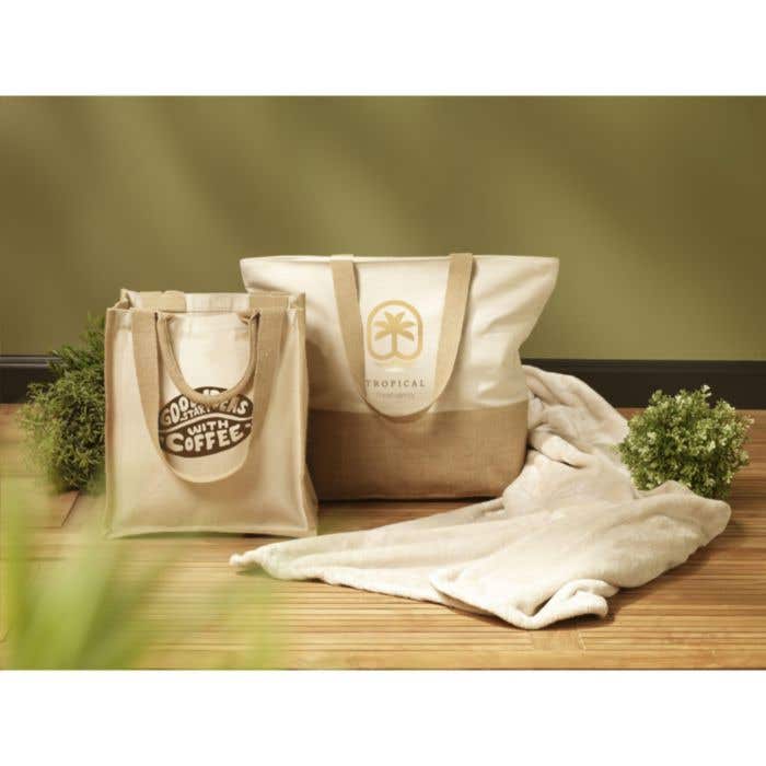 Shopper | Jute en organisch katoen | 18 l | Gelamineerde bodem