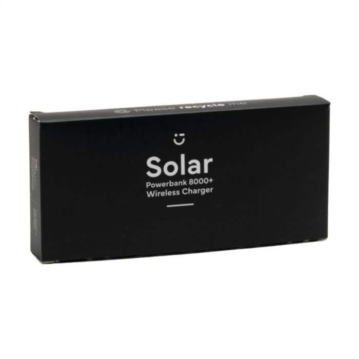 Powerbank | Bamboe | 8000 mAh | Draadloos & zonnepaneel