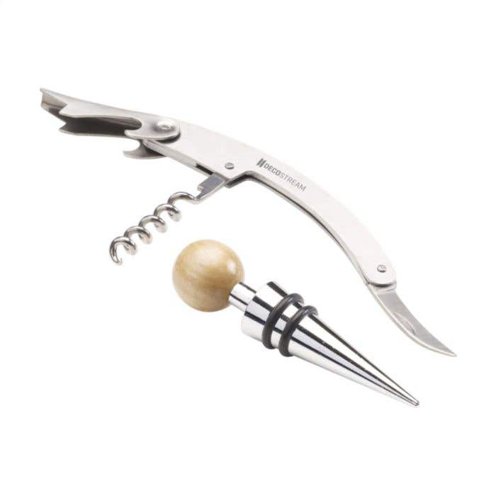 Wijngeschenkset | 2-delig | Kelnermes en flessenstopper