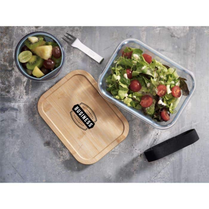 Lunchbox | Borosilicaatglas | Bamboe deksel