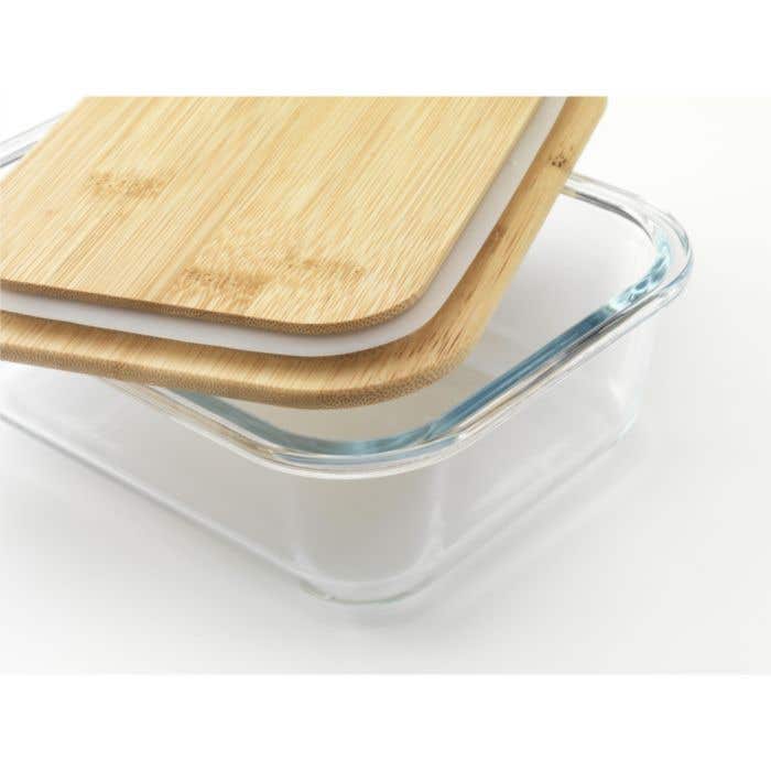 Lunchbox | Borosilicaatglas | Bamboe deksel