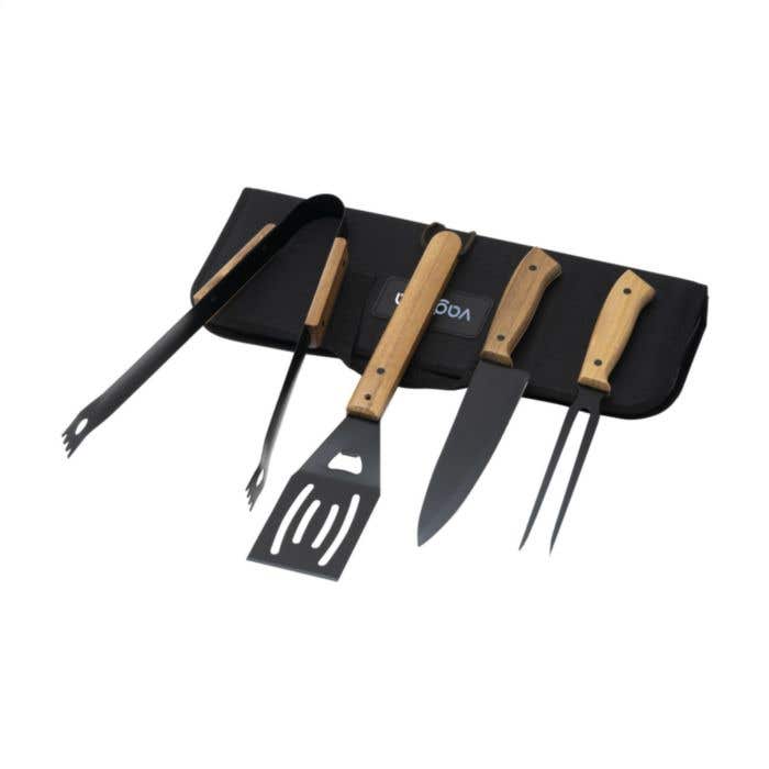 BBQ set Asado | 4-delig | Hout | Met etui