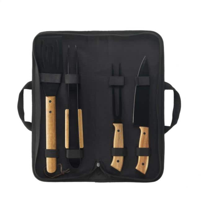 Barbecueset Asado | 4-delig | Acaciahout | Met etui