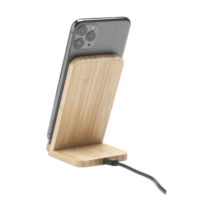 Draadloze oplader | Bamboe | 15W | Horizontaal & verticaal