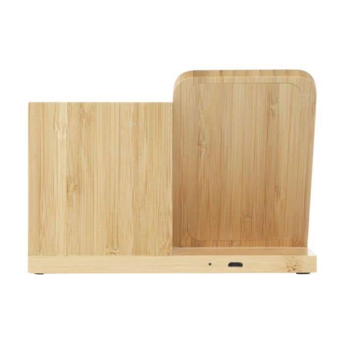 Draadloze oplader Boss | Bamboe | 15W | Met penhouder