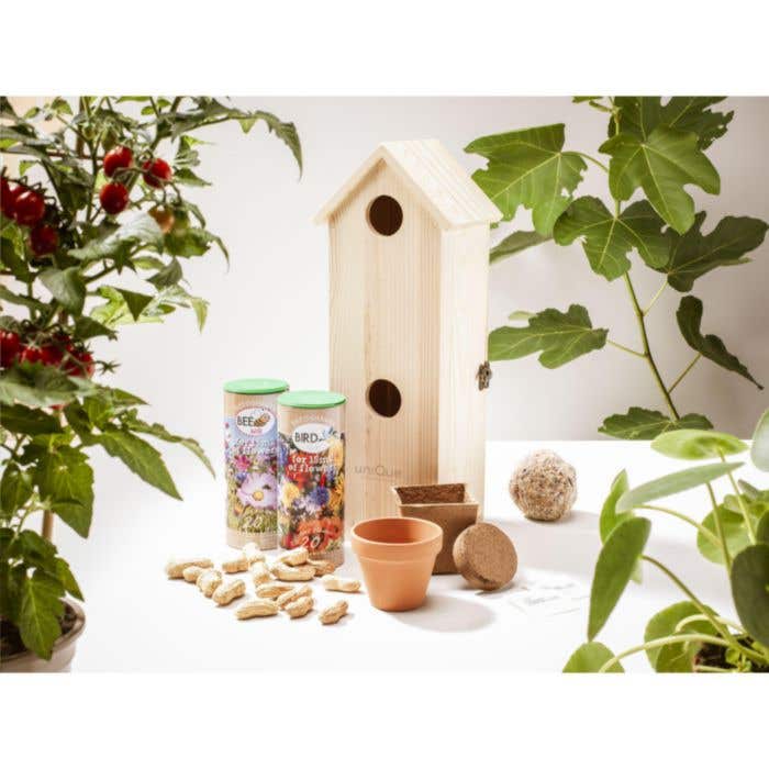 Wijnkist Rackpack Tweet | Grenenhout | Vogelhuisje