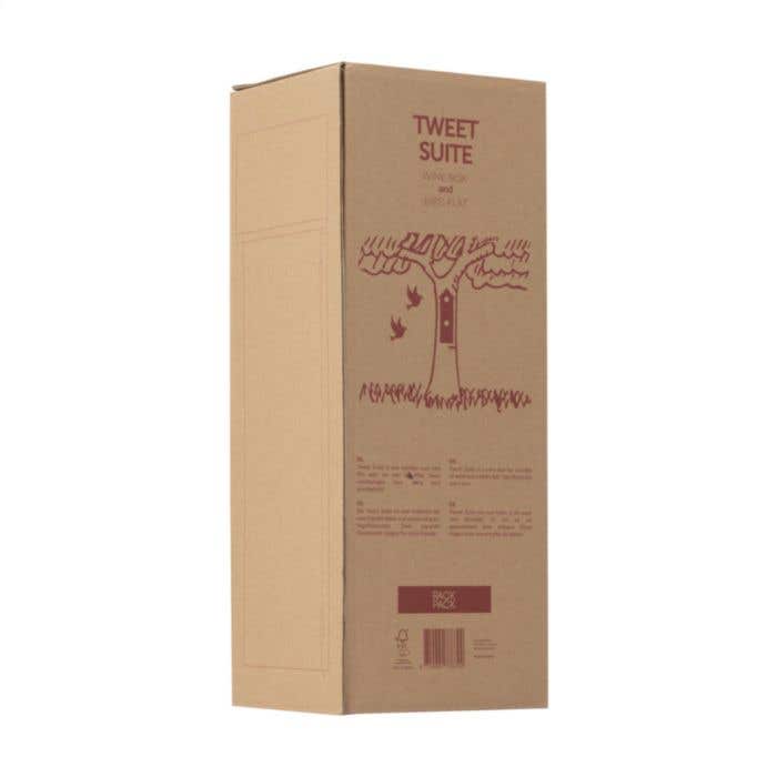Wijnkist Rackpack Tweet | Grenenhout | Vogelhuisje