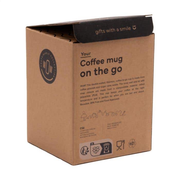 Koffiebeker | Koffiedik & Suikerriet | 250 ml | Dubbelwandig