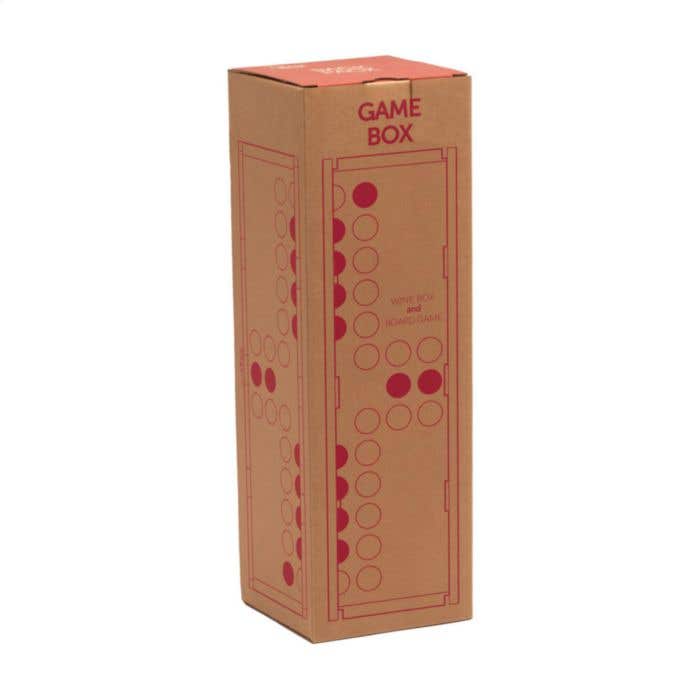 Wijnkist Gamebox Ludo | Dennenhout | 1 fles