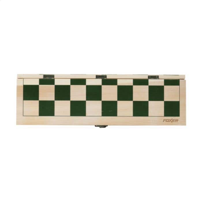 Wijnkist Rackpack Gamebox | FSC® Dennenhout | Met damspel