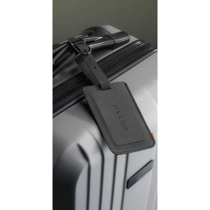 Bagagelabel | Gerecycled leer | Metalen gesp