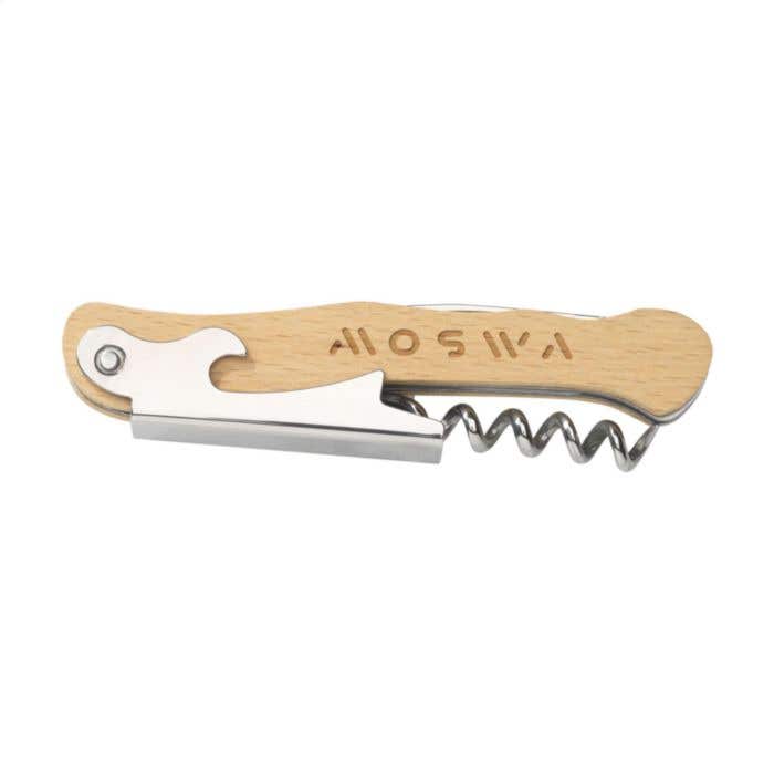 Wijnset Wooosh | FSC® Hout | Kelnermes, druppelvanger en stopper