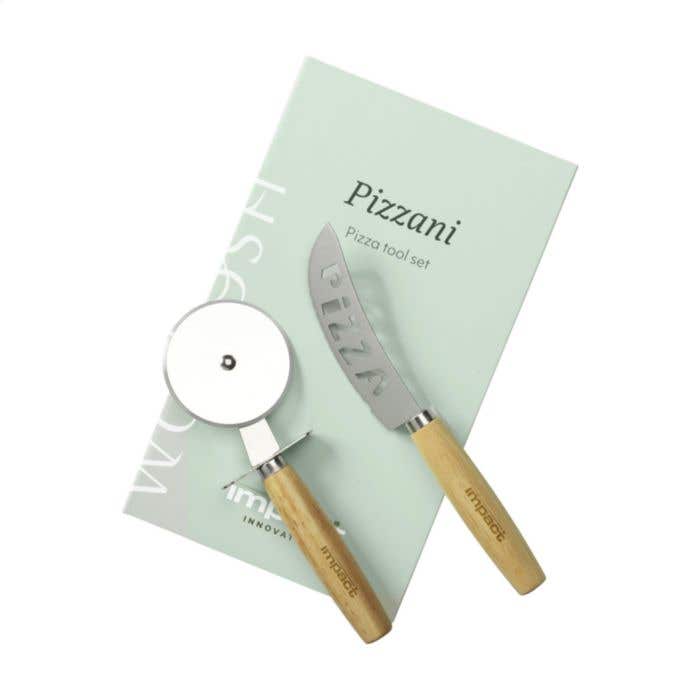 Pizzaset Wooosh | FSC® Beukenhout | Mes en snijder