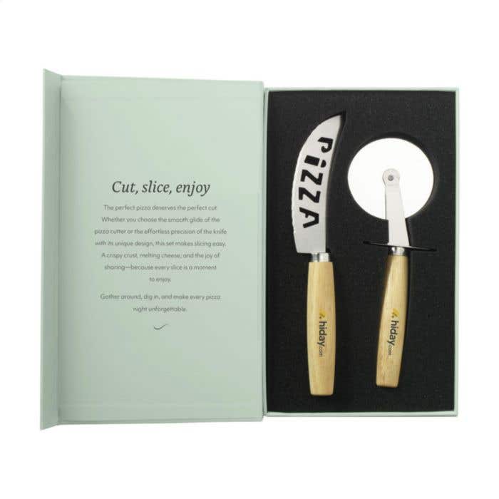 Pizzaset Wooosh | FSC® Beukenhout | Mes en snijder