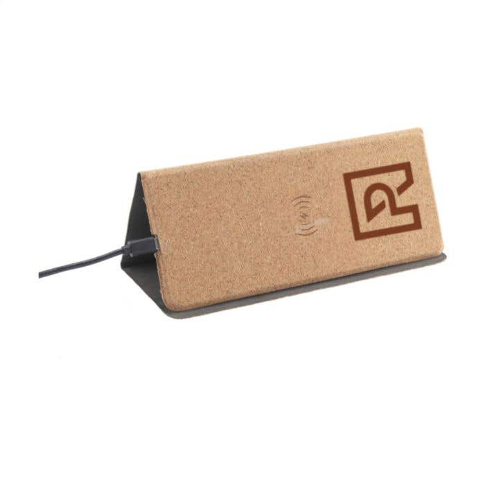 Muismat | Kurk | Draadloze oplader 10W | Telefoonstandaard