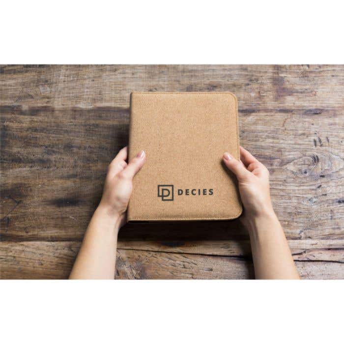 Documentenmap | Kurk | A4 | Met balpen en schrijfblok