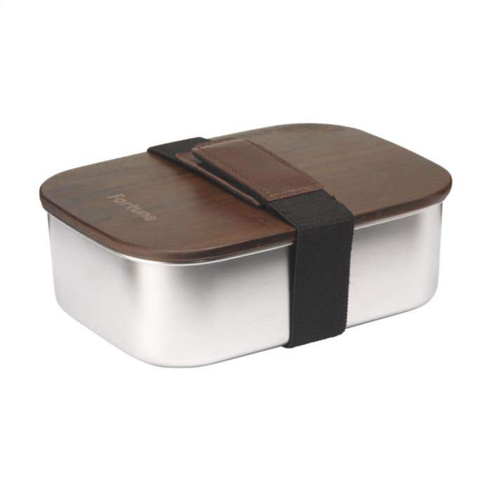 Lunchbox | Gerecycled RVS | 1700 ml | Acaciahout deksel