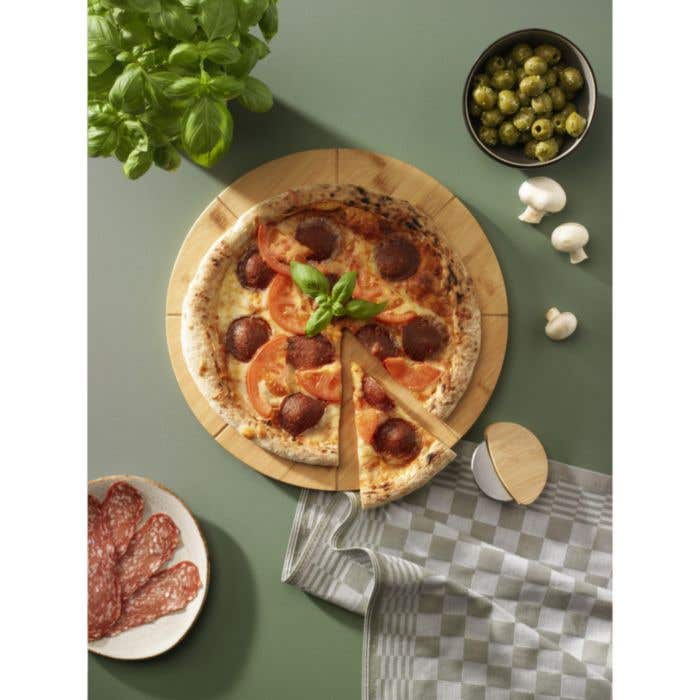 Snijplank | FSC® bamboe | Pizza-inkepingen