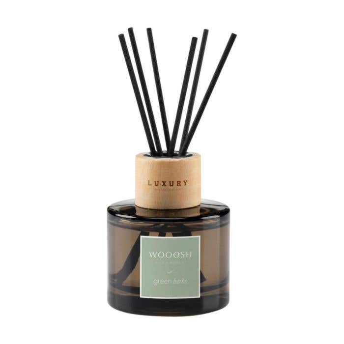 Wooosh Geurstokjes | Green Herbs | 75 ml | Glas met hout