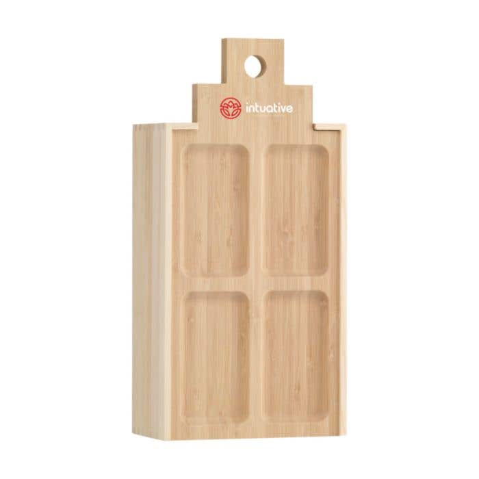 Wijnkist Casa de Tapas Large | FSC® dennenhout | Met bamboe tapasbord