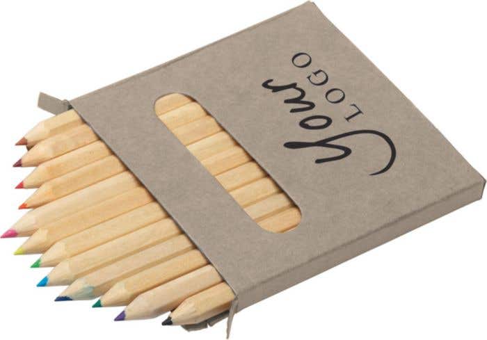 Naturel houten kleurpotloden [12 kleuren] | FSC® hout
