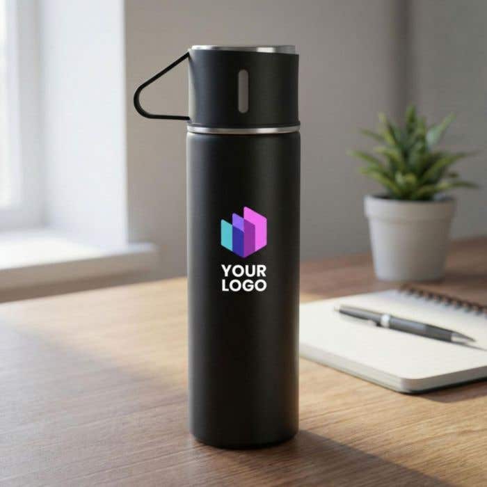 Thermosfles Herbert | 420 ml | RVS | Dubbelwandig | 2 drinkbekers 150 ml