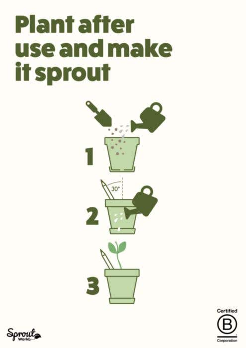 Sproutworld potlood Silas | Hout | Geslepen punt | Met zaadcapsule