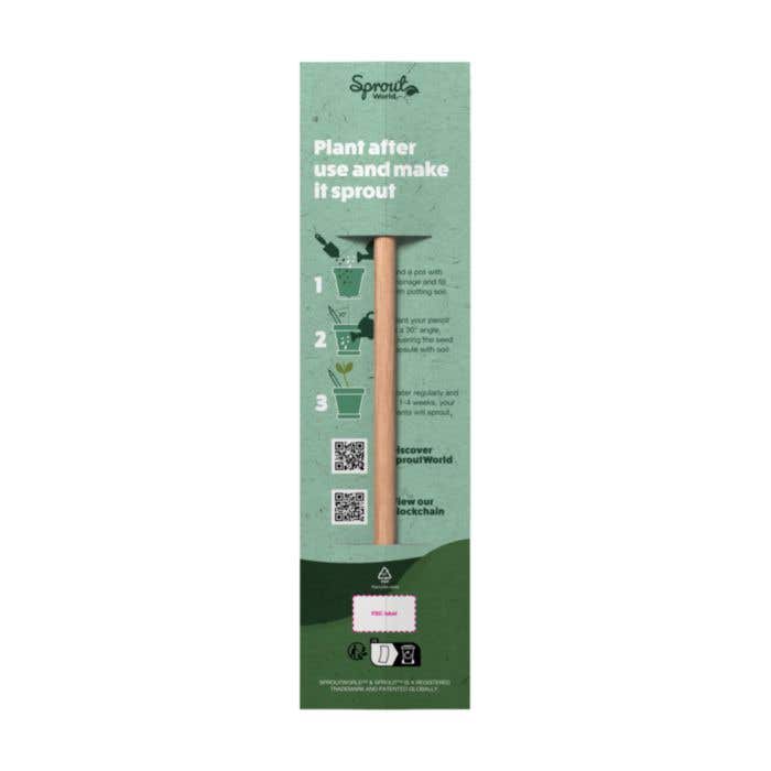 Sproutworld potlood Silas | Hout | Ongeslepen | Met zaadcapsule