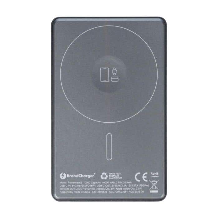 BrandCharger powerbank Powerwave 2 | 10.000 mAh | Gerecycled | Draadloos