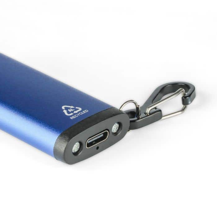 Alarmlampje Alero | Gerecycled aluminium | Oplaadbaar | 90 dB alarm | Karabijnhaak