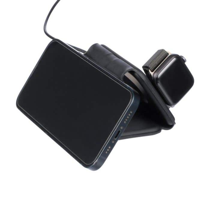 Draadloze oplader Trigo | Gerecycled | 3-in-1 | Opvouwbaar