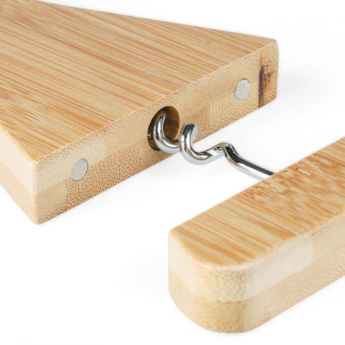 Wijnfleshouder Vincio | FSC® bamboe | Met kurkentrekker