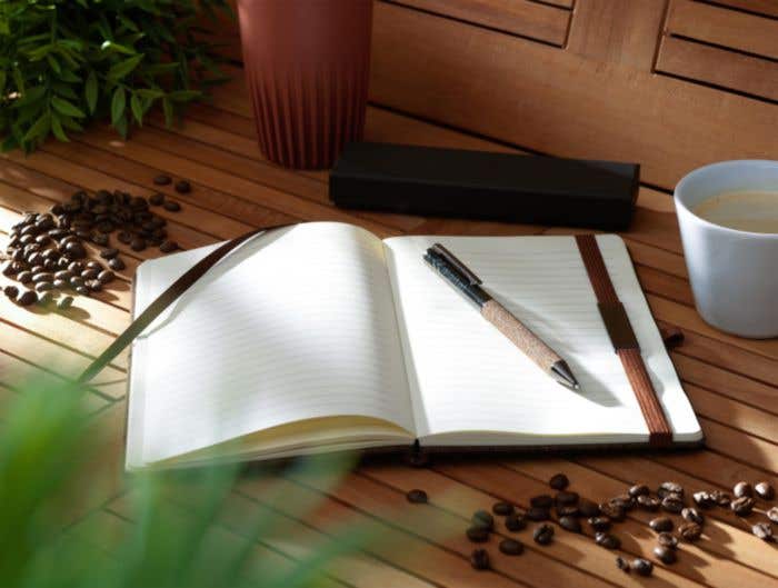 Balpen CoffeeGround | RVS | 5% koffiedik | Draaimechanisme